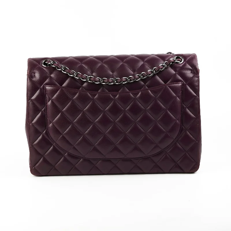 Chanel Maxi Lambskin Jumbo Dark Purple