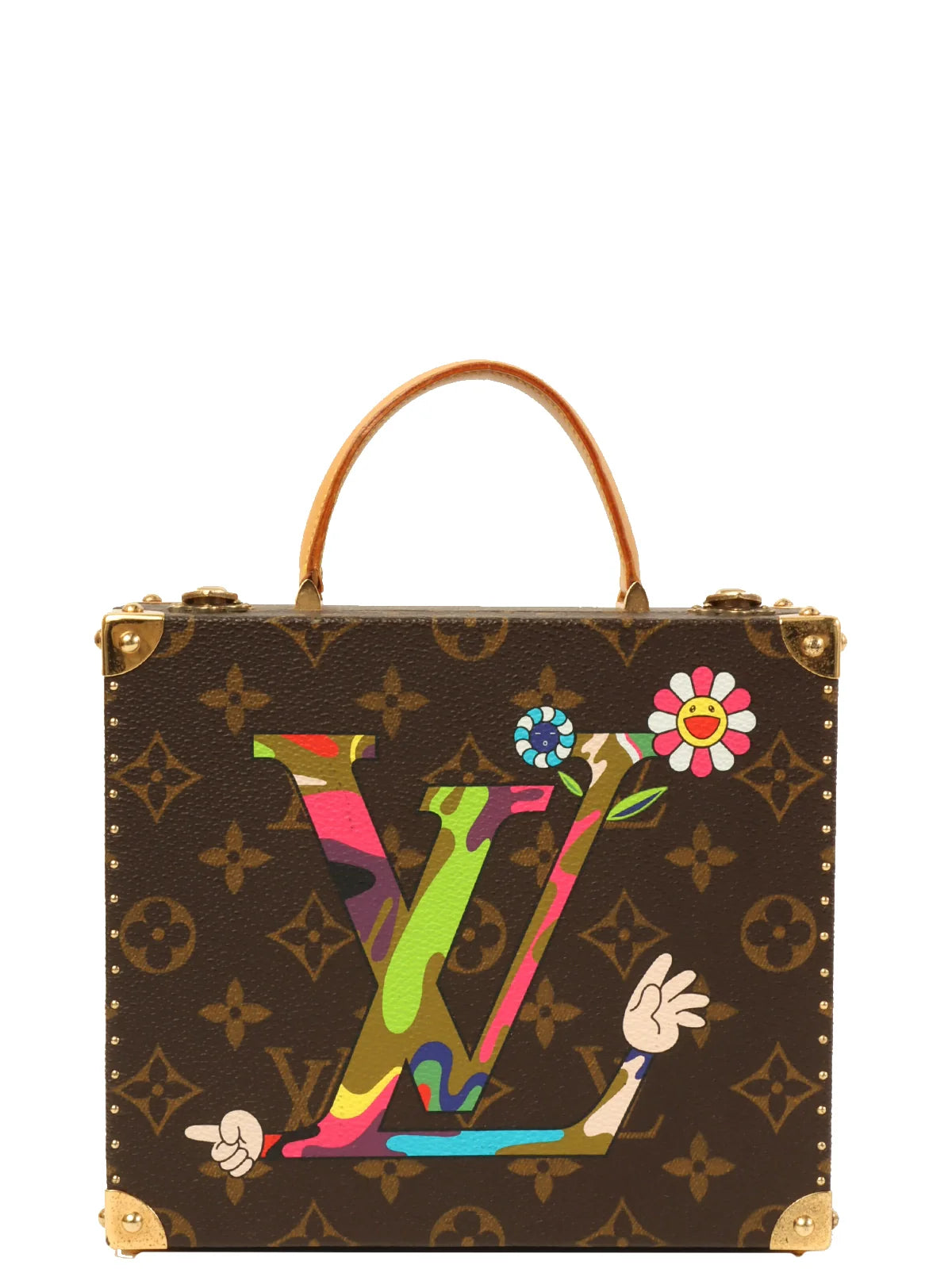 LOUIS VUITTON 2007 Made Takashi Murakami Collaboration Monogram Jewelry Box Brown/Multi