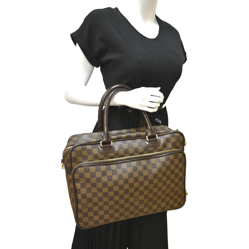 LOUIS VUITTON Icare Damier Ebene Briefcase Bag Brown