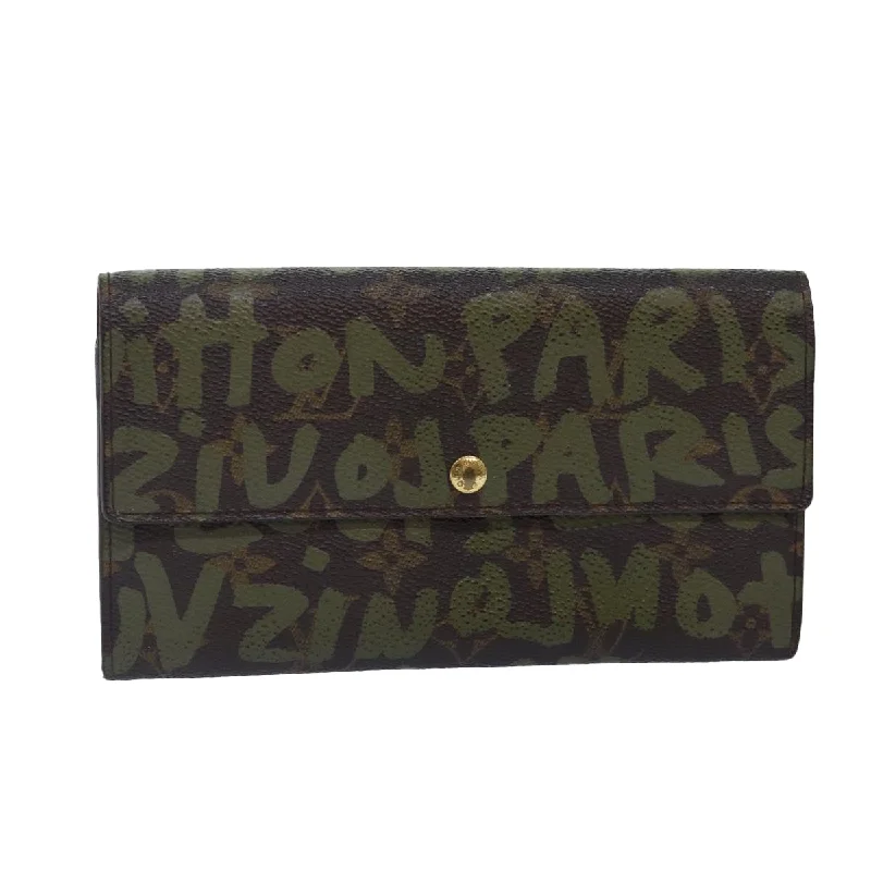 LOUIS VUITTON Monogram Graffiti Porte Monnaie Credit Khaki M92188 LV Auth 87688