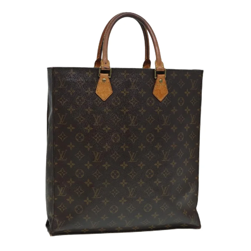 LOUIS VUITTON Monogram Sac Plat Hand Bag M51140 LV Auth 86765