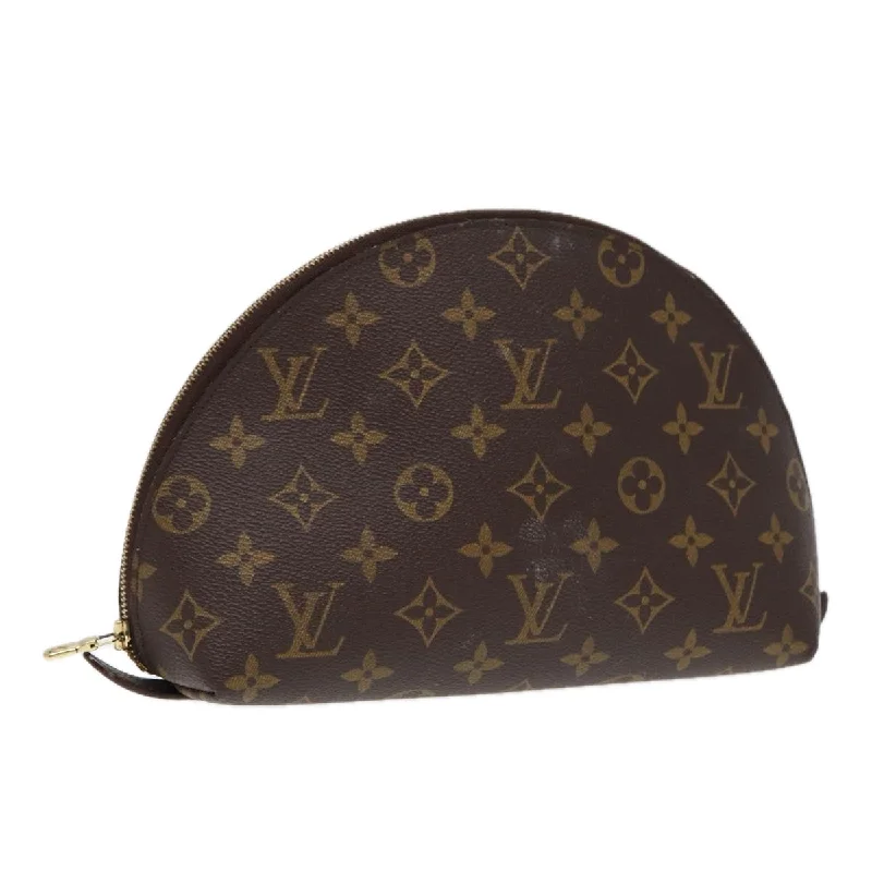 LOUIS VUITTON Monogram Trousse Demi Ronde Cosmetic Pouch M47520 LV Auth 86597