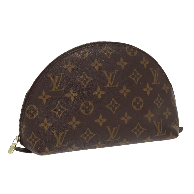 LOUIS VUITTON Monogram Trousse Demi Ronde Cosmetic Pouch M47520 LV Auth 87465