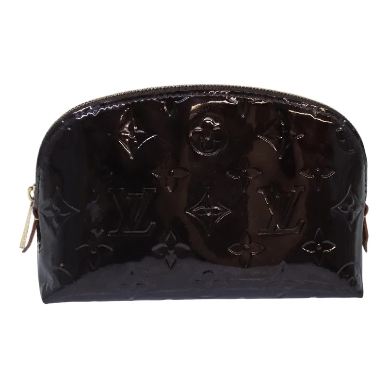 LOUIS VUITTON Monogram Vernis Pochette Cosmetic Pouch Amarante M91495 Auth 84459